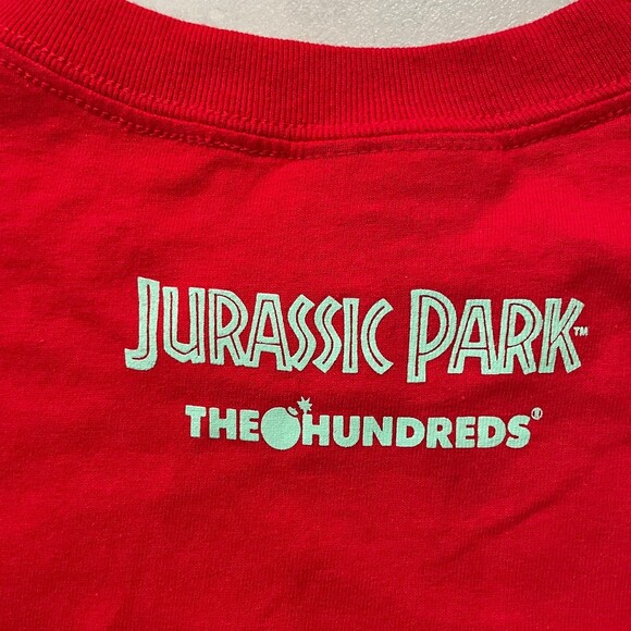 The Hundreds x Jurassic Park T-Rex T-Shirt Mens M Red Glow In The Dark - Picture 4 of 6